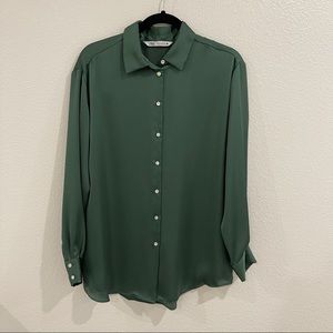 Satin Effect Button Up Shirt